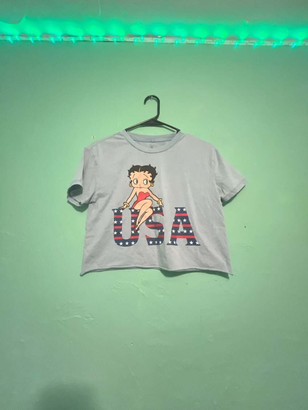 Betty Boop USA Graphic Crop T-Shirt